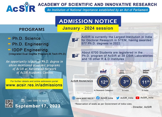 AcSIR-PhD Notification